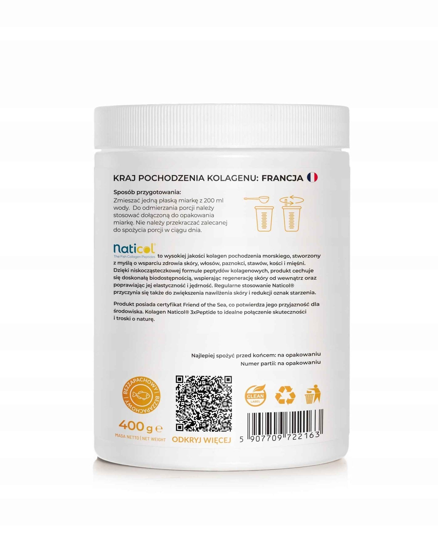 Kolagen morski Progress Labs 400 g – wsparcie stawów i skóry