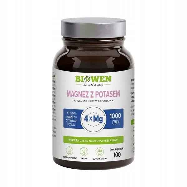 Magnez z Potasem Biowen 100 kaps – wsparcie mięśni i układu nerwowego