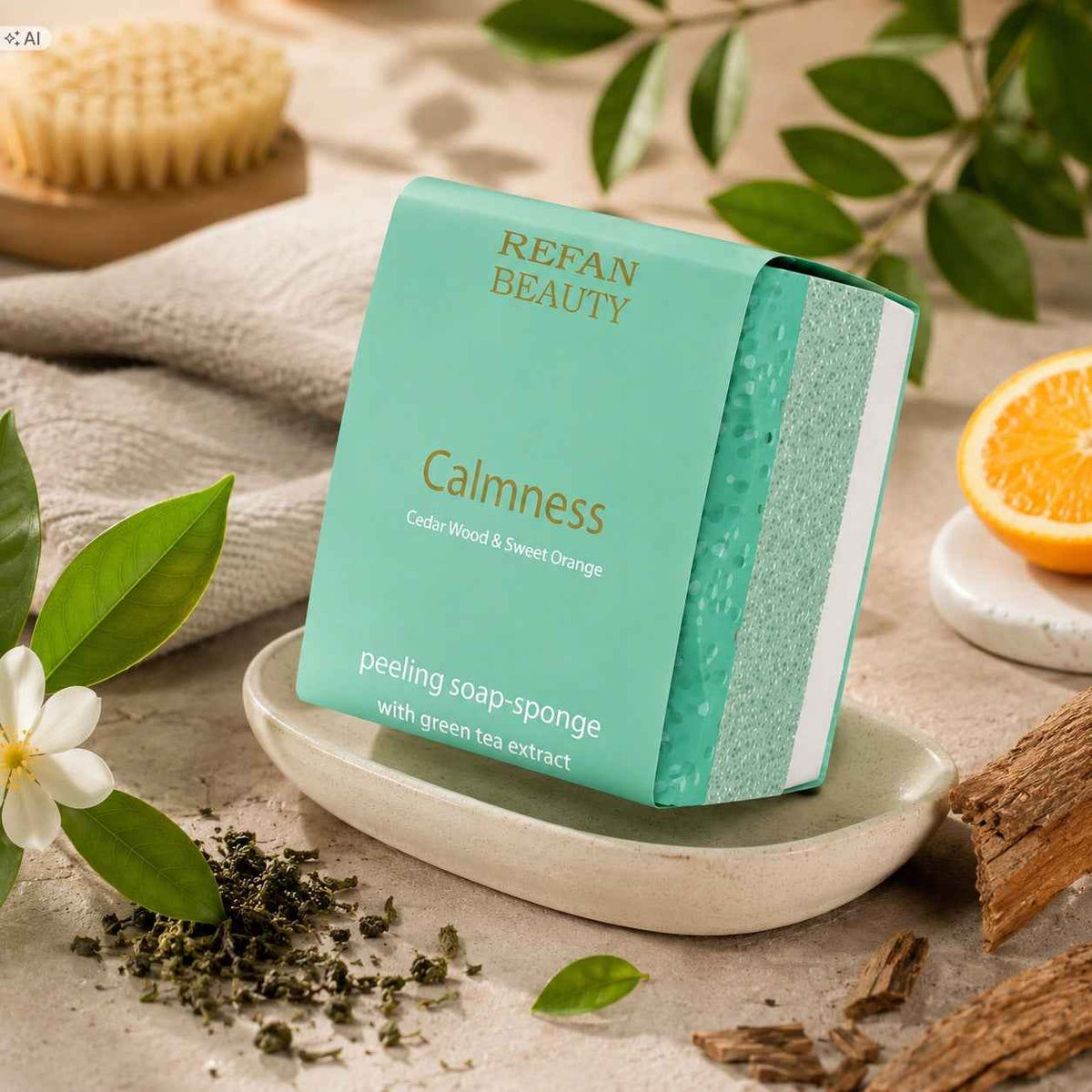 REFAN Gąbka-Mydło Calmness Cedr Pomarańcza 75 g