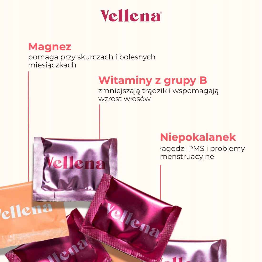 Vellena Napój Malinowy 30 saszetek