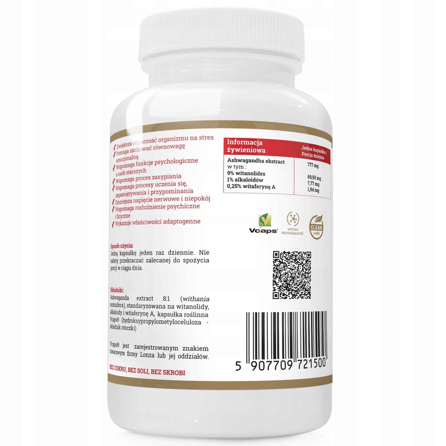 Ashwagandha Progress Labs 777 mg – 90 kapsułek