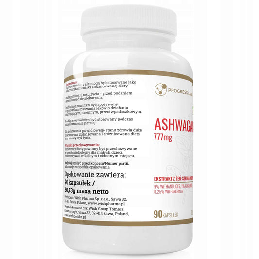 Ashwagandha Progress Labs 777 mg – 90 kapsułek