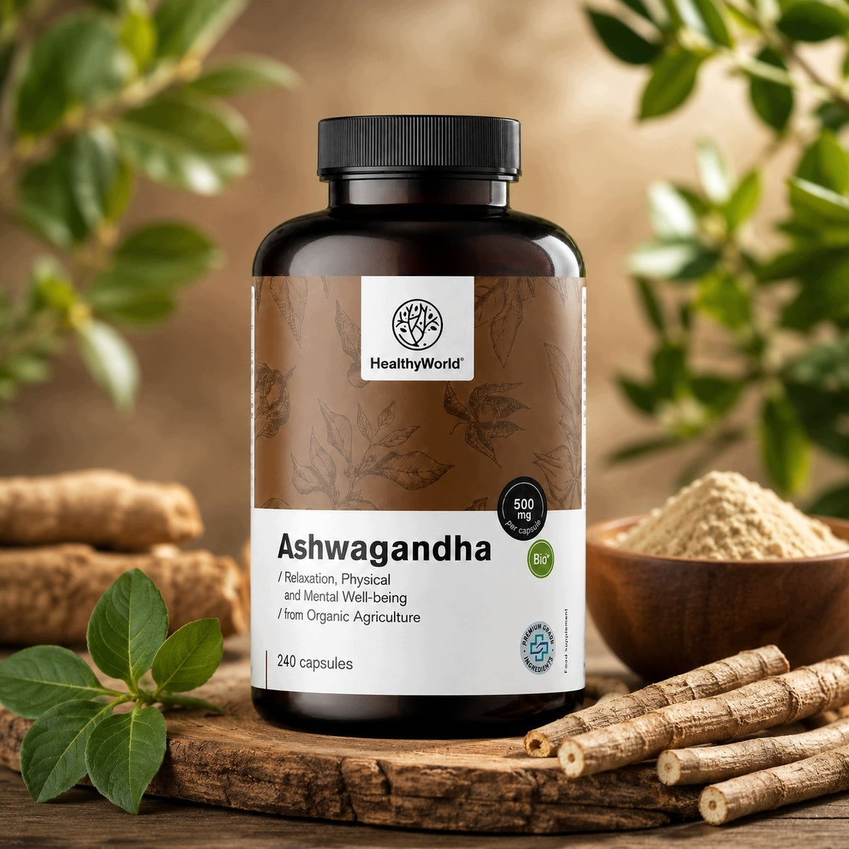 Healthy World Ashwagandha 500 mg 240 kapsułek