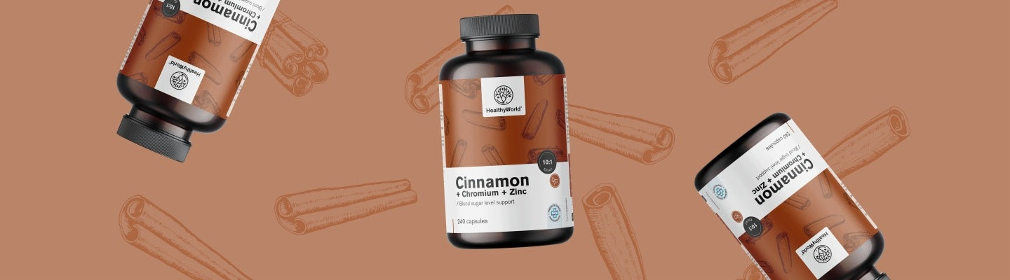 Healthy World Cynamon z chromem i cynkiem 240 kapsułek