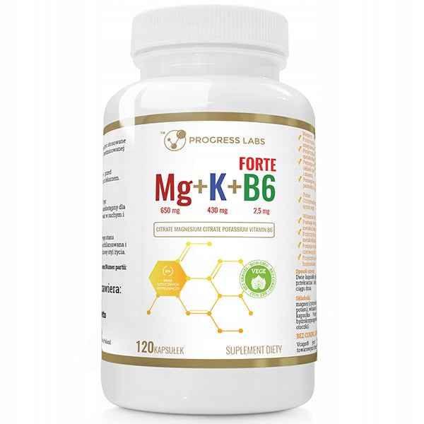 Mg+K+Vit B6 Progress Labs 120 kapsułek – wsparcie mięśni i nerwów