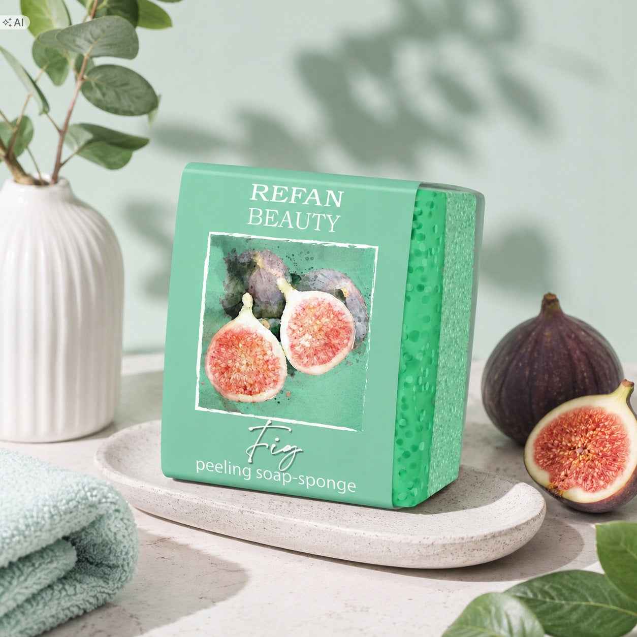 REFAN Gąbka-Mydło Figa 75 g