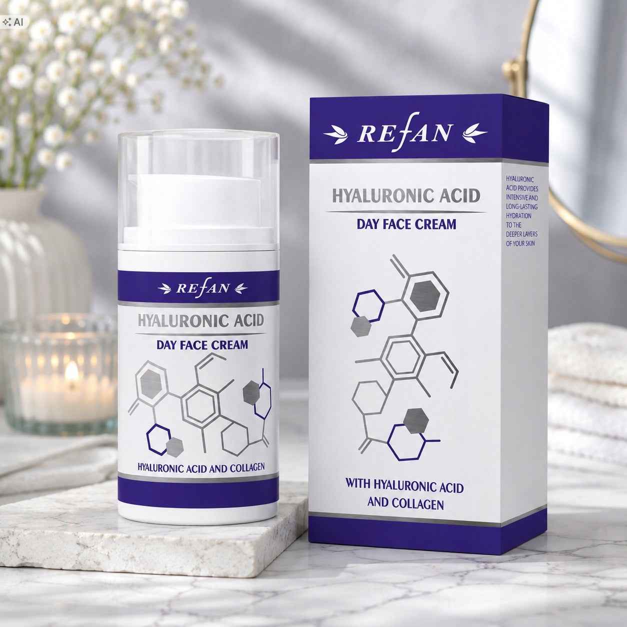 REFAN Krem do Twarzy na Dzień HYALURONIC ACID 50 ml