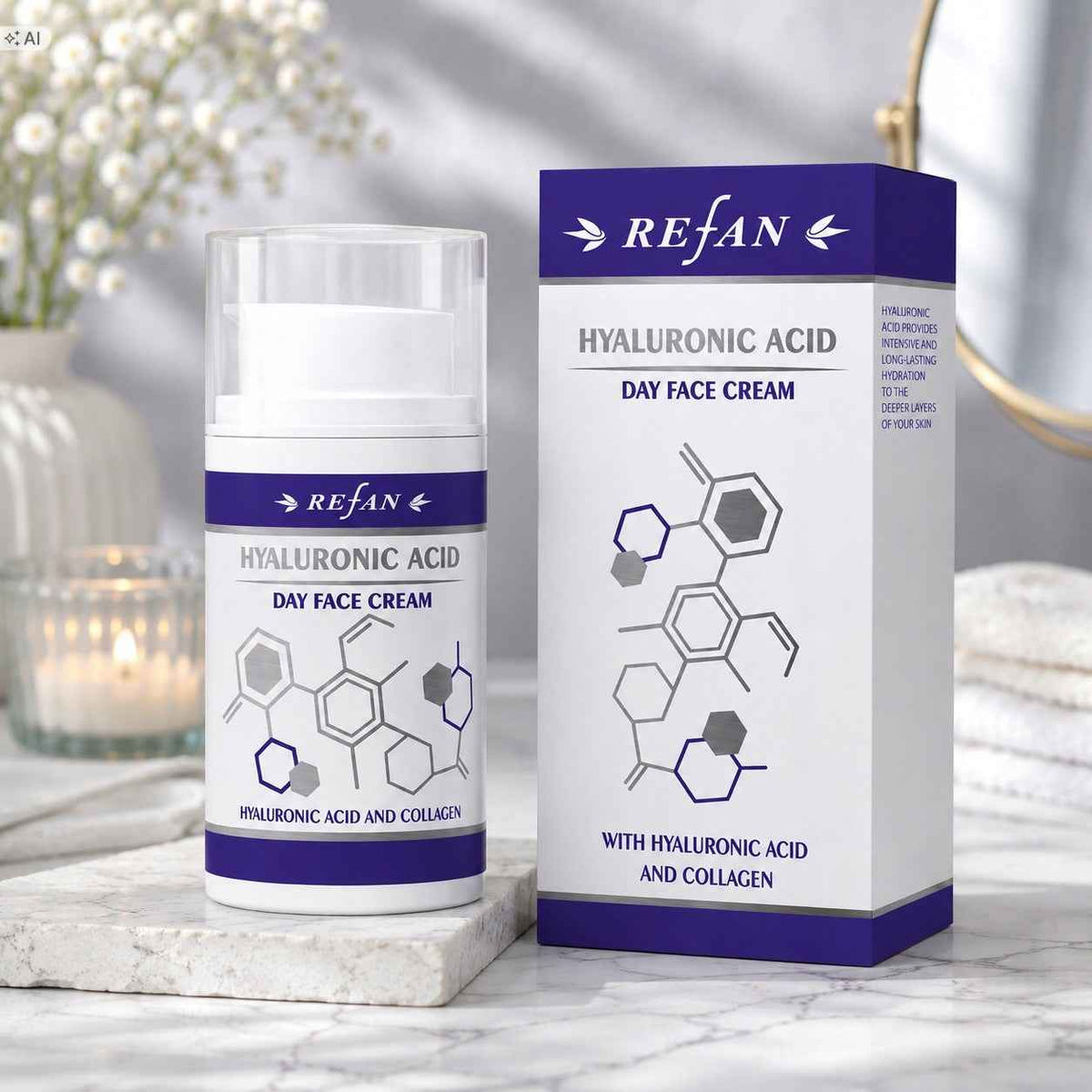 REFAN Krem do Twarzy na Dzień HYALURONIC ACID 50 ml