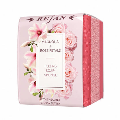 REFAN Gąbka-Mydło Magnolia Płatki Róży  75 g
