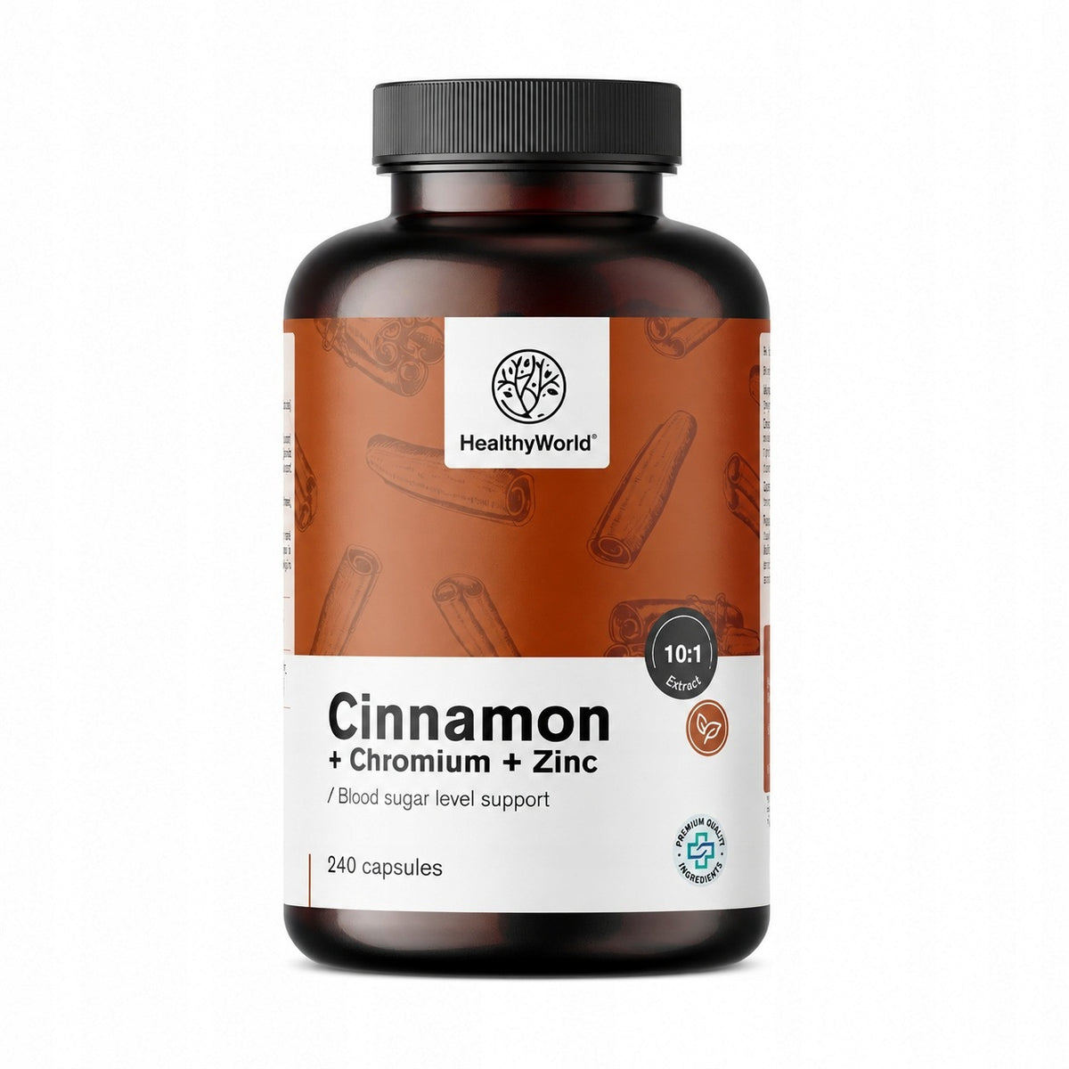 Healthy World Cynamon z chromem i cynkiem 240 kapsułek