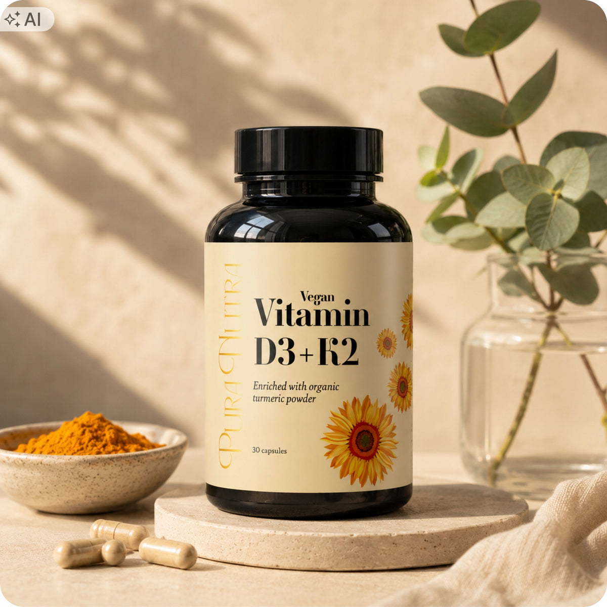 Pura Nutra Vegan Witamin D3+K2 30 kapsułek