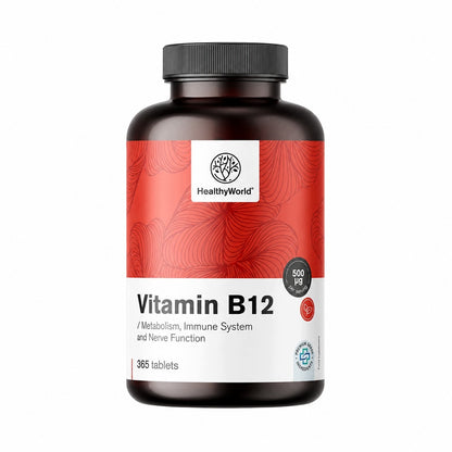 Healthy World Witamina B12 500 µg 365 tabletek