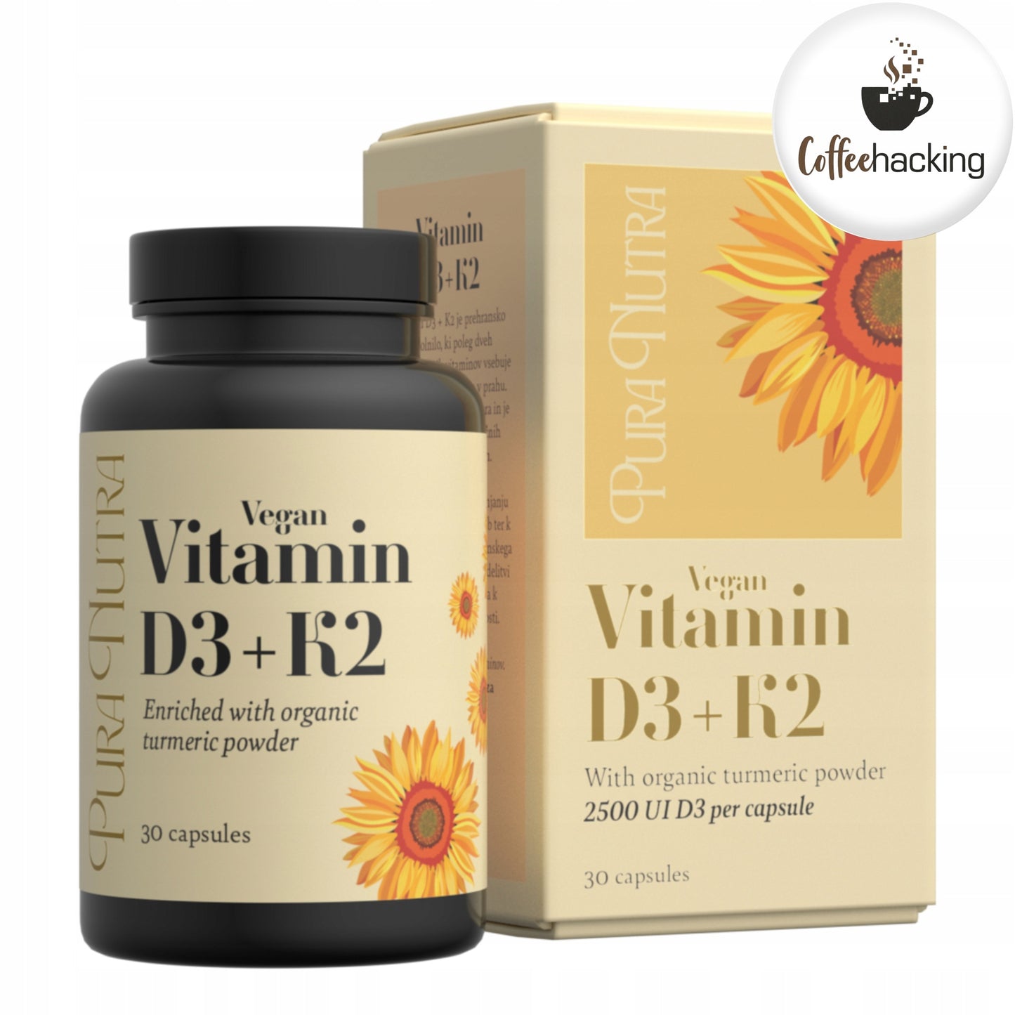 Pura Nutra Vegan Witamin D3+K2 30 kapsułek
