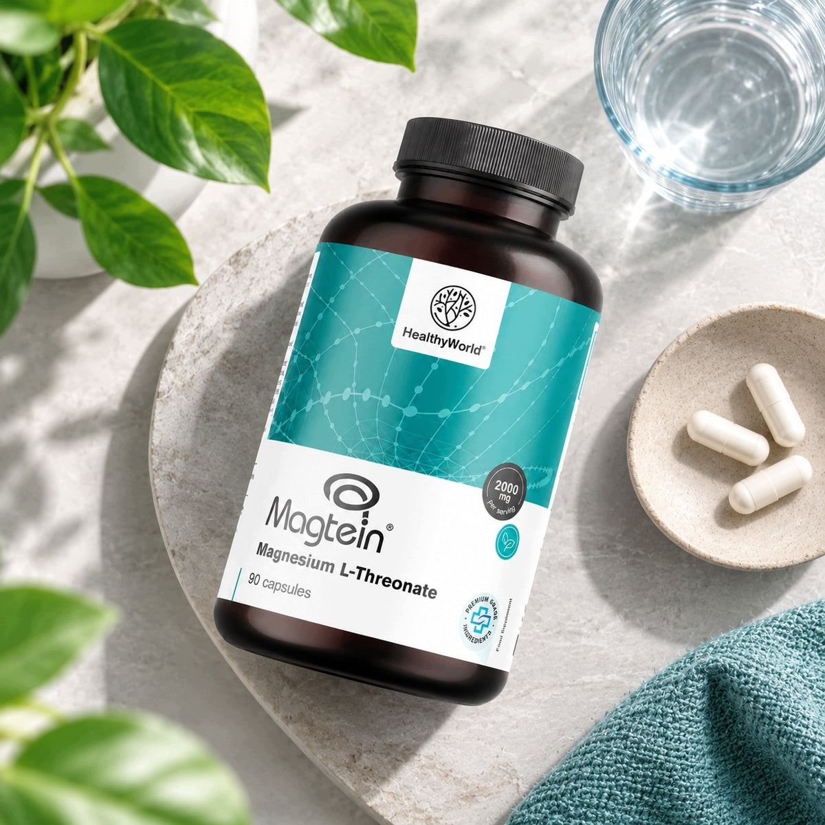 Healthy World L-treonian magnezu Magtein 90 kapsułek