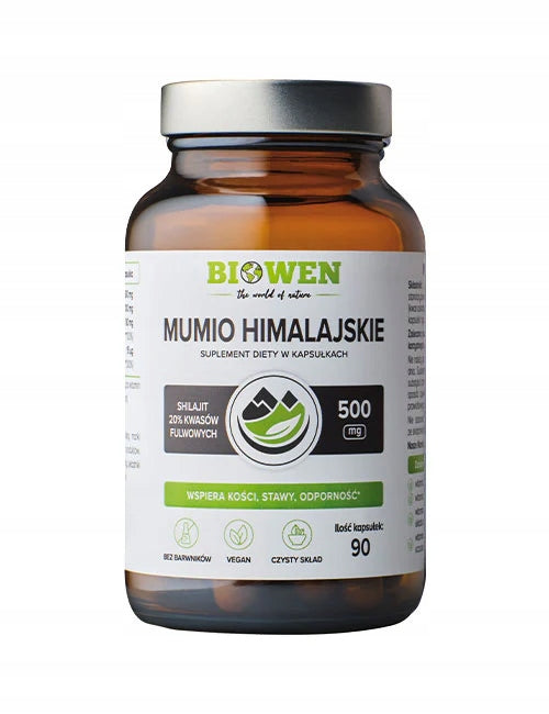 Biowen Mumio Himalajskie Shilajit 500 mg 90 kapsułek