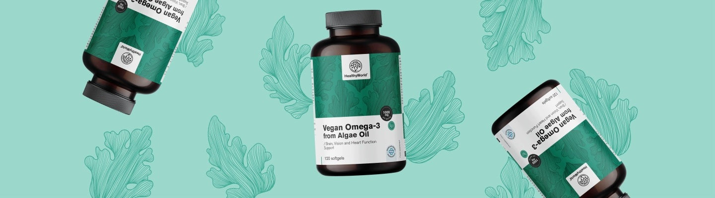 Healthy World Wegańskie Omega-3 1000 mg - z alg 120 kapsułek