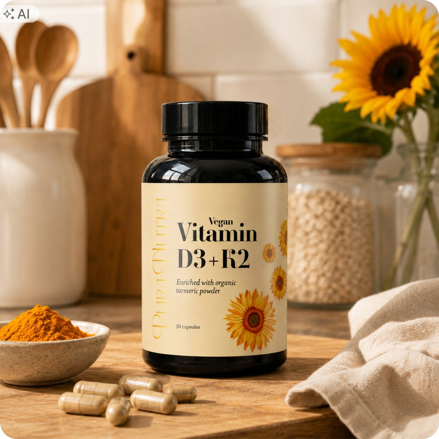 Pura Nutra Vegan Witamin D3+K2 30 kapsułek