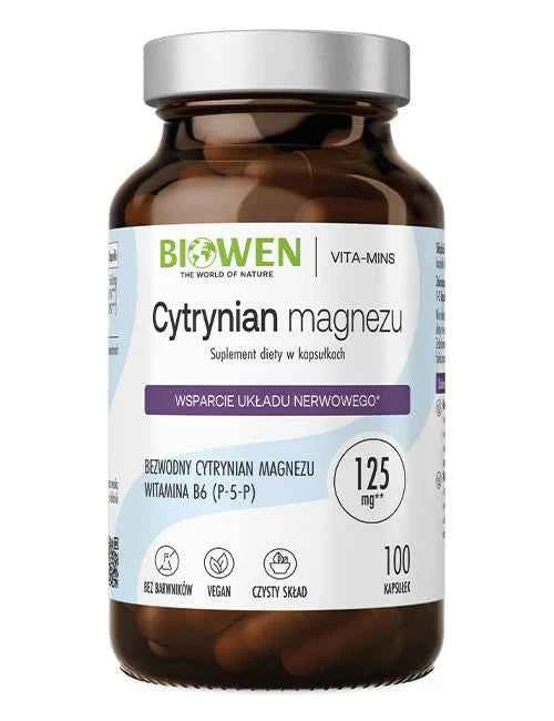 Biowen Cytrynian magnezu z B6 100 kaps.