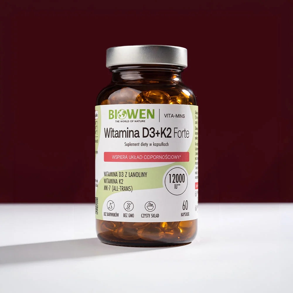 Witamina D3 K2 Forte Biowen 12 000 IU – Kości, Zęby, Odporność