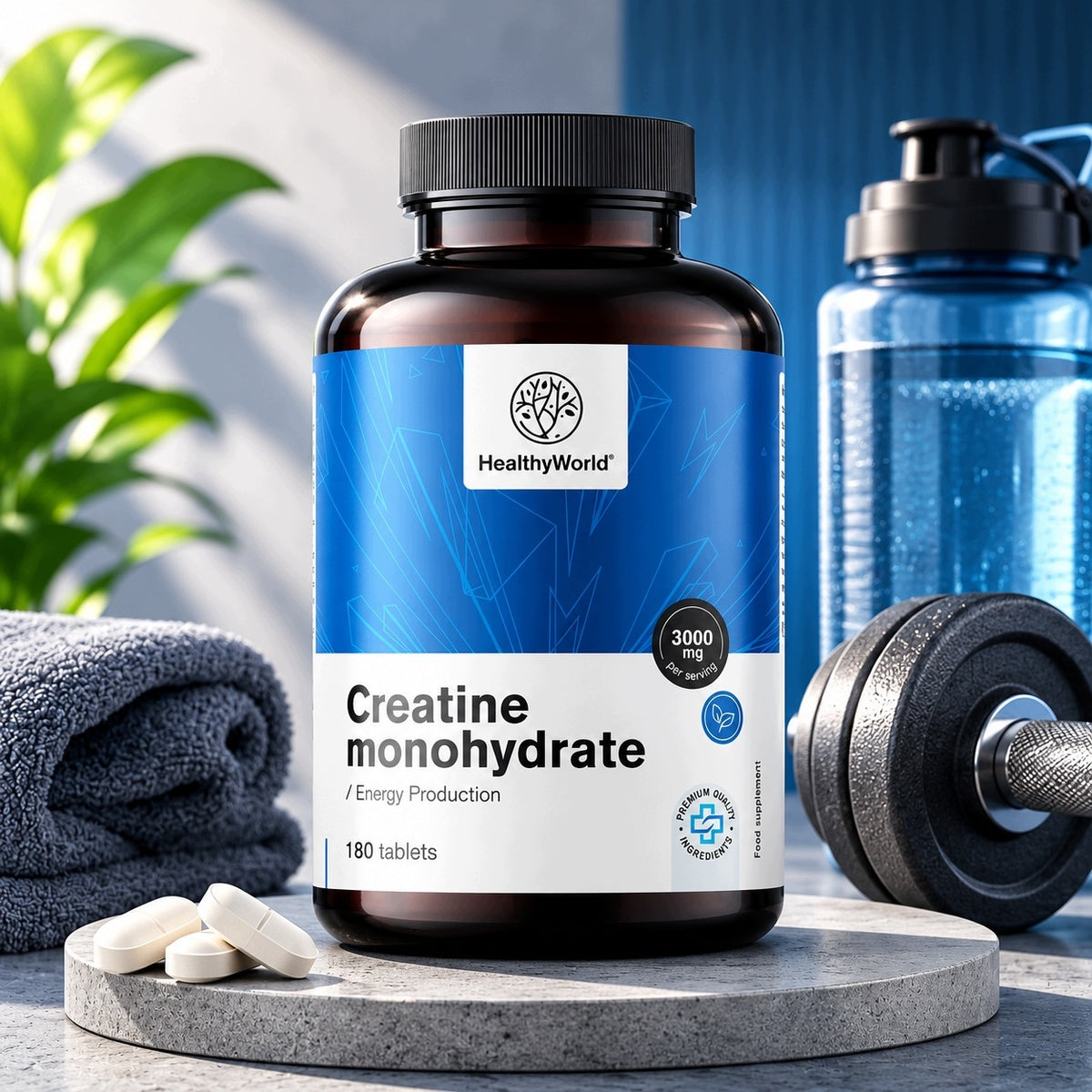 Healthy World Monohydrat kreatyny 3000 mg 180 tabletek