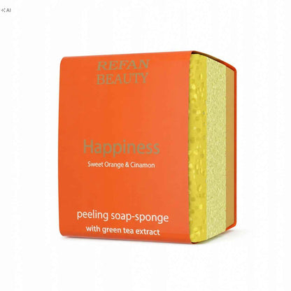 REFAN Gąbka-Mydło Happiness Pomarańcza Cynamon  75 g