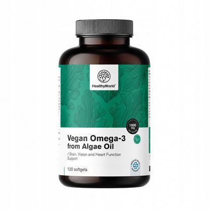 Healthy World Wegańskie Omega-3 1000 mg - z alg 120 kapsułek