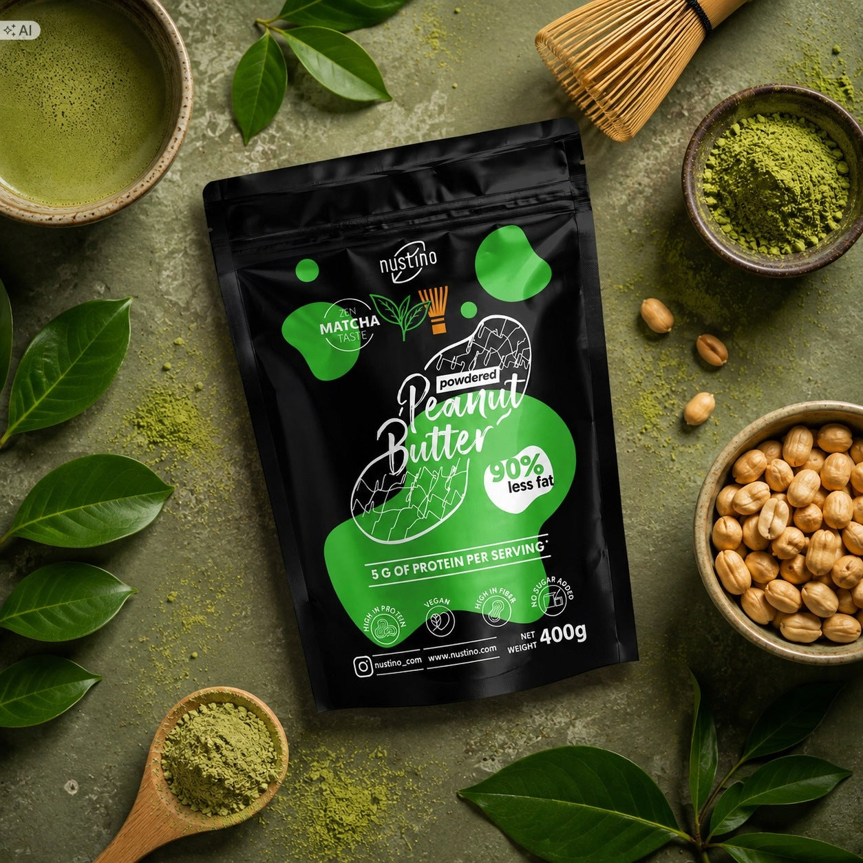 Nustino Masło Orzechowe w Proszku Matcha 400 g
