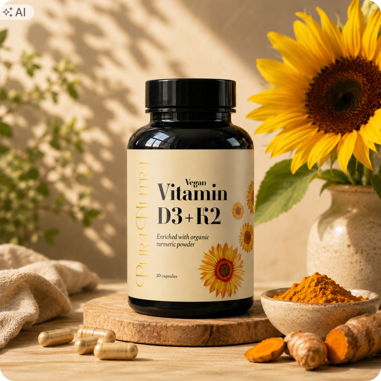 Pura Nutra Vegan Witamin D3+K2 30 kapsułek